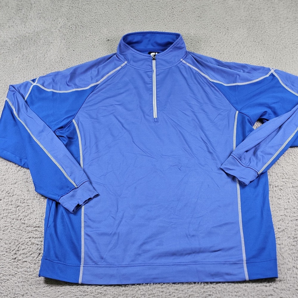 FootJoy Pullover Mens Extra Large Blue Quarter Zip Golf Athletic Performance Top - Picture 2 of 11